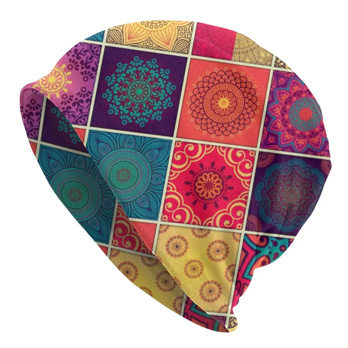 

Colorful Boho Mandala Beanie Cap Unisex Winter Warm Bonnet Homme Knit Hats Outdoor Ski Beanies Caps For Men Women