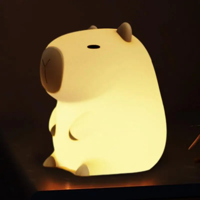 Capybara Light Nursery Night Lights USB Rechargeable Capybara Shape Touch Control Silicone Lamp for Bedroom Living Room