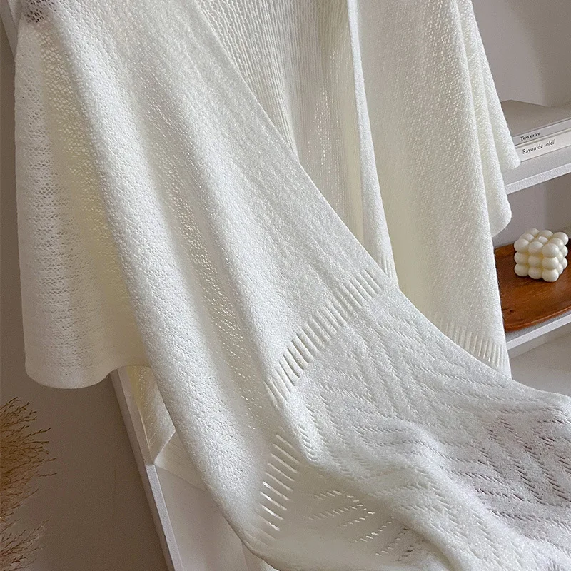 Women Hollow Out Clock Shawl Scarf for Air Conditioned Room or Outdoor