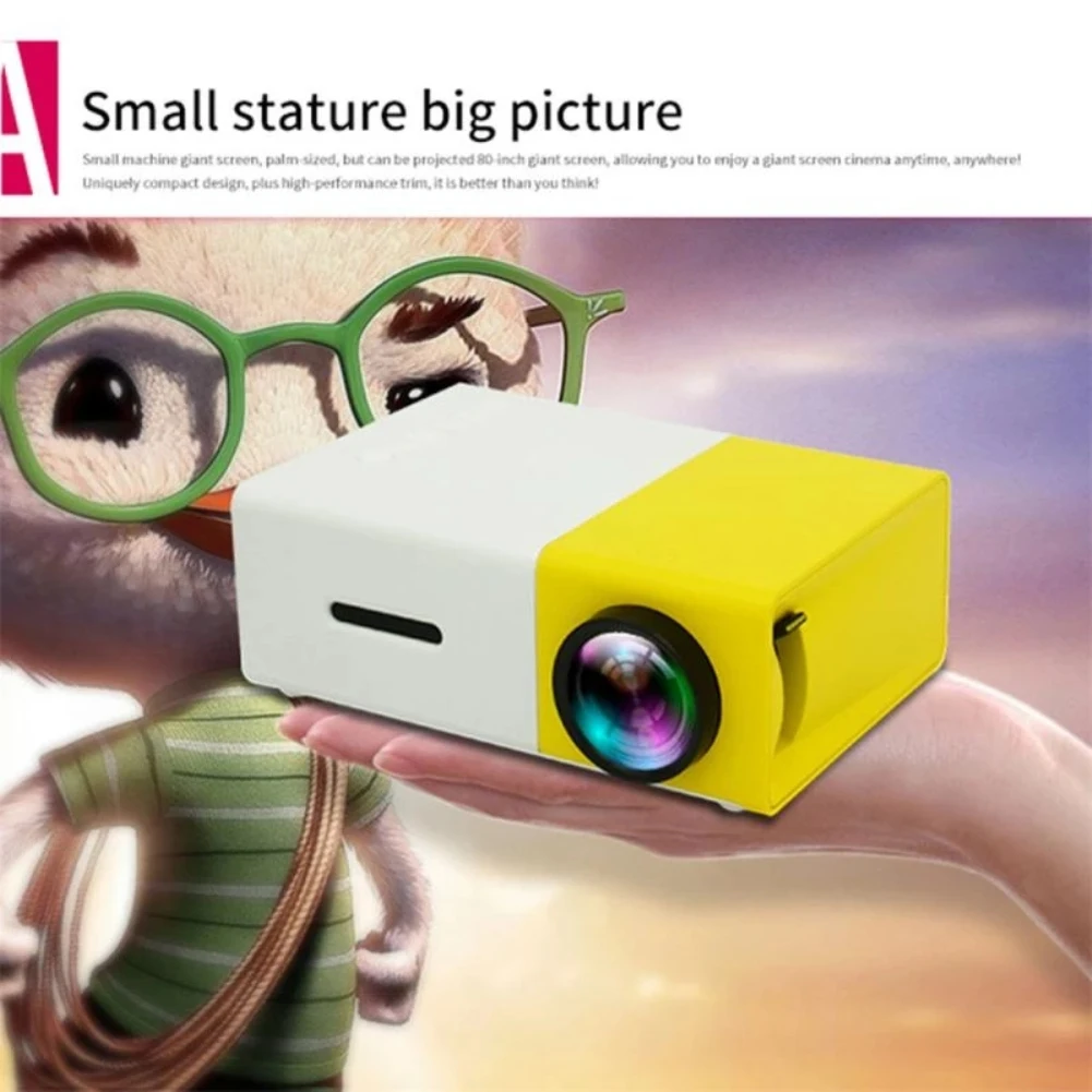 New YG300 Mini 1080P LED Projector Yg300 Upgraded Version 600 Lumen 320x240P HDMI-compatible USB Audio Home Media Player Beamer