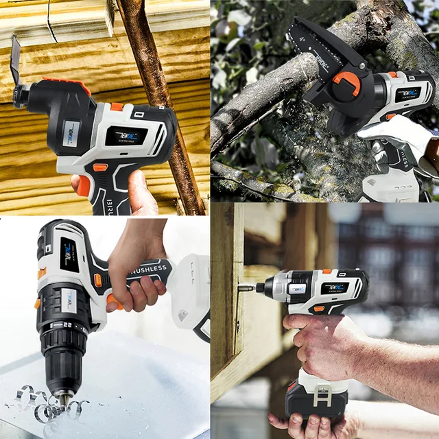 NEWONE 18V/20V MAX Brushless Lithium-Ion Cordless 10-Tool Combo Kit Impact  Driver, Impact Drill, Reciprocating Saw, Circular Saw