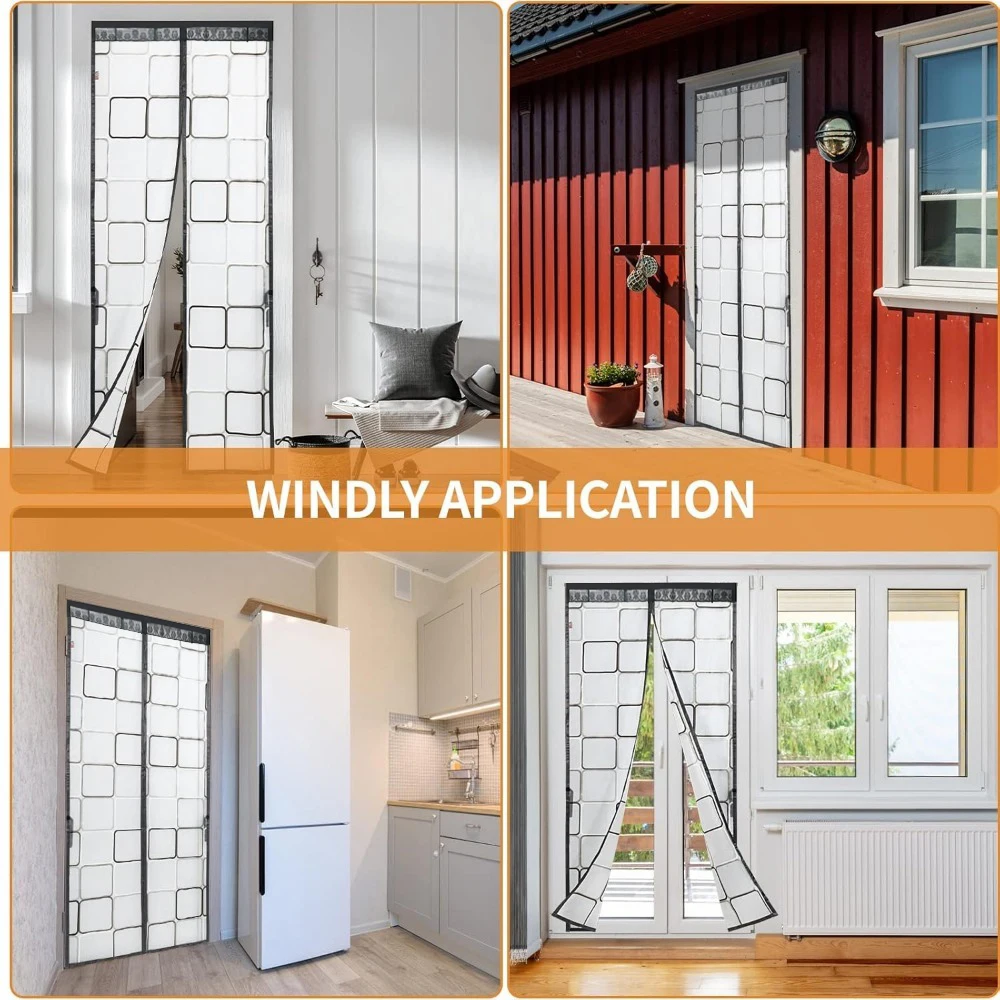 Thermal insulation door curtain - magnetic warm for winter door wind and cold suitable for air-conditioned rooms 2