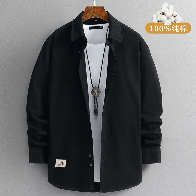 

2023 Autumn New 100% Cotton Men's Shirt Casual Fashion Shirts for Men High Quality Long Sleeves mens Designer Clothes Blouse