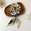 Europe 2024 Fashion New National Style Small Nroken Flower Women's Decorative Twill Binding Bag Handle Silk Scarf Ribbon Scarf 5