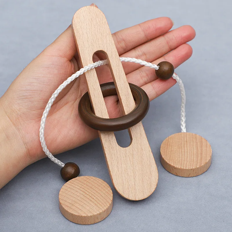 Intelligent Unlock Toy Kong Ming Lock Brain Teaser IQ Puzzles Wooden Toys Montessori Children Adult Decompression Thinking Games 2