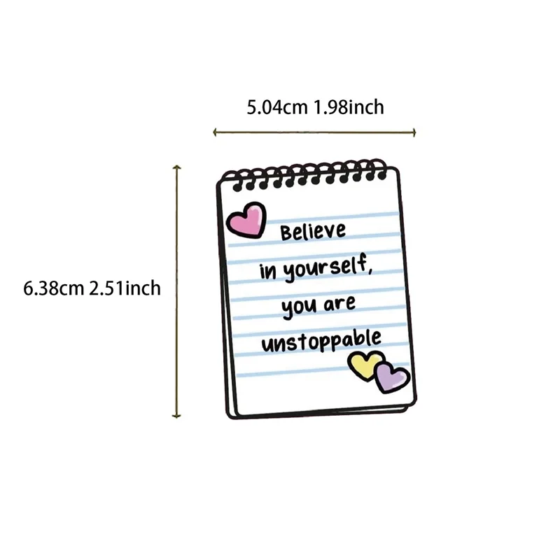 50PCS 귀여운 다채로운 슬로건 PVC 스티커 미적 DIY 장식 스크랩북 편지지 핸드 회계 용품