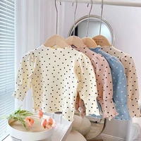 Children Clothing Girls Long Sleeve T-Shirt Soft Fabric Half-High Collar and Puff Sleeves Perfect for Play and School T-Shirts 1