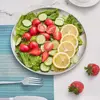 Round Pizza Pan Stainless Steel Kitchen Plate Home Dish Serving Tray Restaurant Use Plates Bowls Tableware Accessories Home 4
