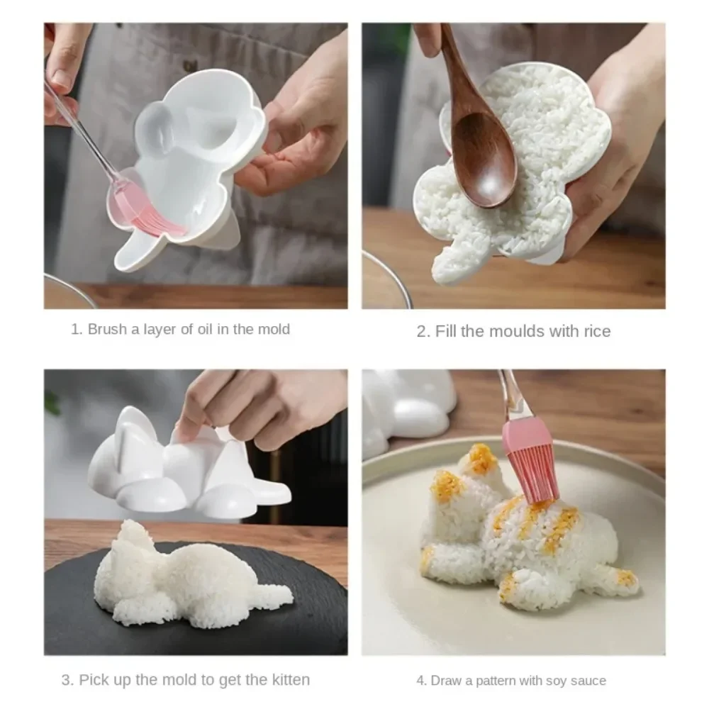 Onigiri Mold Cute Cat Animal Shape Sushi Kids Rice Mashed Potato Pumpkin Mash Baking Supplies Kitchen Gadgets