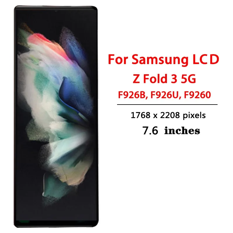 New For Samsung  Z Fold3 Z Fold 3 5G Display F9260 F926B F926U Pantalla Lcd Touch Panel Screen Digitizer Assembly