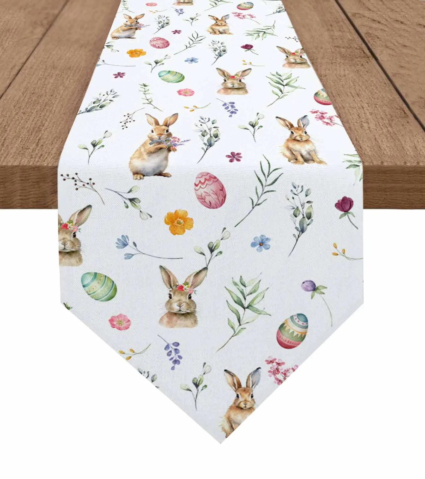 

Пасхальные яйца, кролик, весенние цветы, Настольная дорожка, Свадебная вечеринка, фотография, декор для кухонного стола, Настольная дорожка