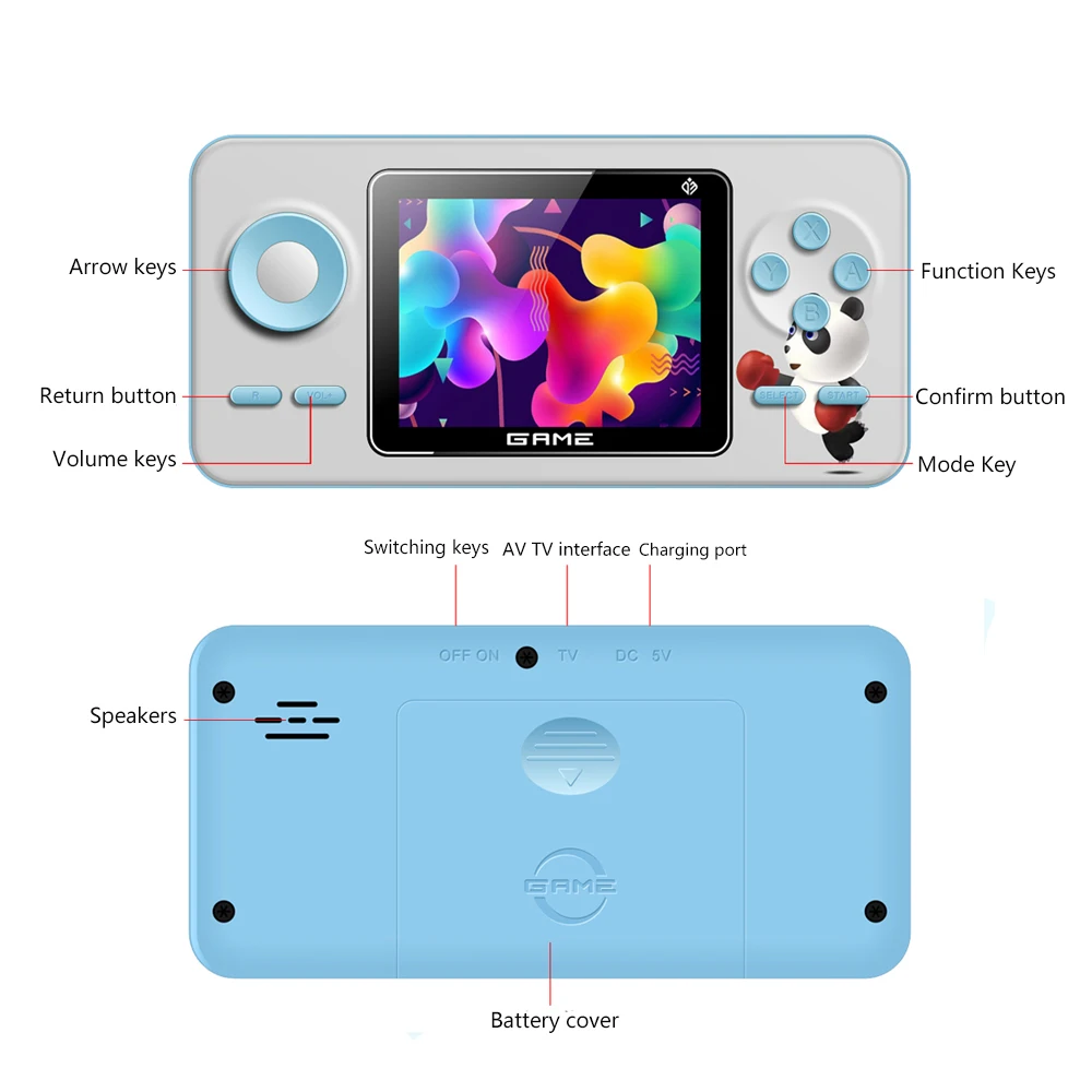 Console De Jeu Portable Enfant - 520 Jeux Intégrés - Écran 6,1 Cm, Batterie 600 MAh - Rechargeable USB - Blanc
