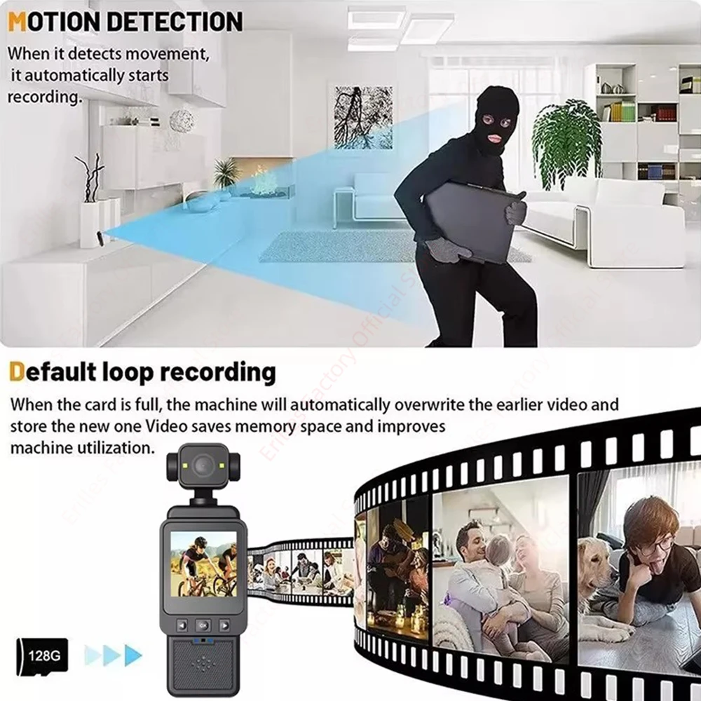 1080P HD Wifi 액션 카메라 1.54인치 회전식 렌즈 손떨림 방지 야간 투시경 헬멧 자전거 여행 운전 기록용 웨어러블 카메라