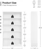 White Bookshelf for Bedroom 5 Shelf Office Bookcase 60 Inches Tall Modern Wood Bookshelf 3