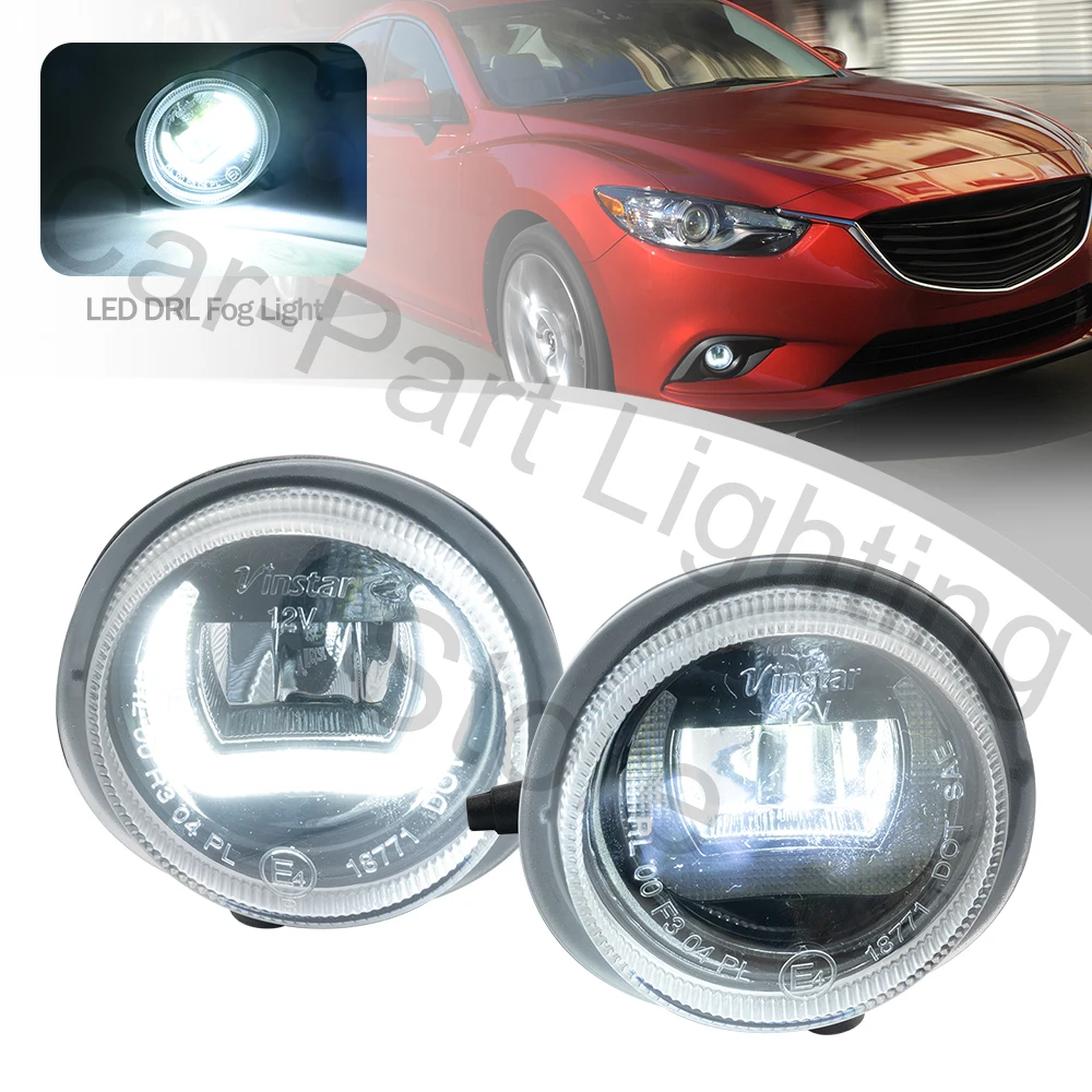 2PcsLedCarLightsFrontFogLampDrivingRunningUStyleLighting