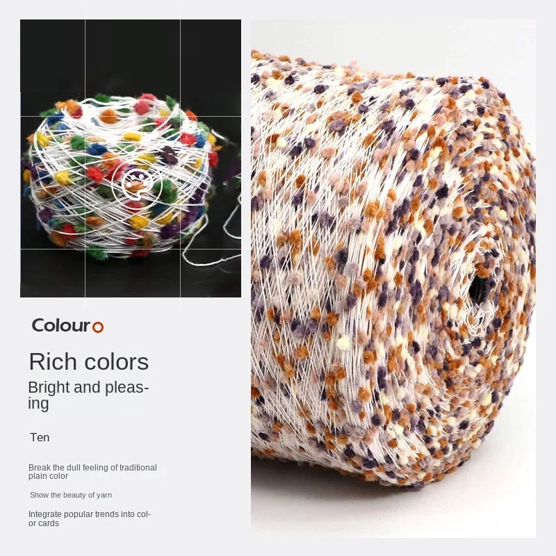 1000g/Lot Fancy Ping-Pong Yarn for Knitting Crocheting Dot Thread Crochet Sweater Scarf Croche Handknit DIY Crafts 1 Kgs(2LBS) 4