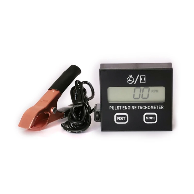 U90C Inductive Hour Meter Waterproof Tachometer Digital Speedometer Replaceable Battery Tachometer for Mower Tractor Chainsaw