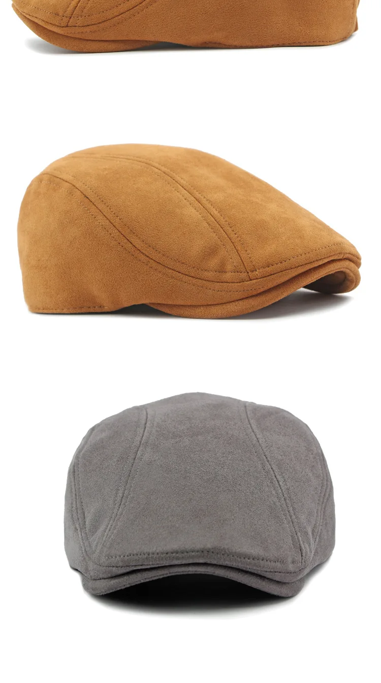 Mode Berets Männer Frauen Frühling Herbst Wildleder Hüte Fischgräten Flache Kappe Klassische Künstler Maler Hut Männlich Weiblich Baskenmütze Kappe Gorras – Detail 5