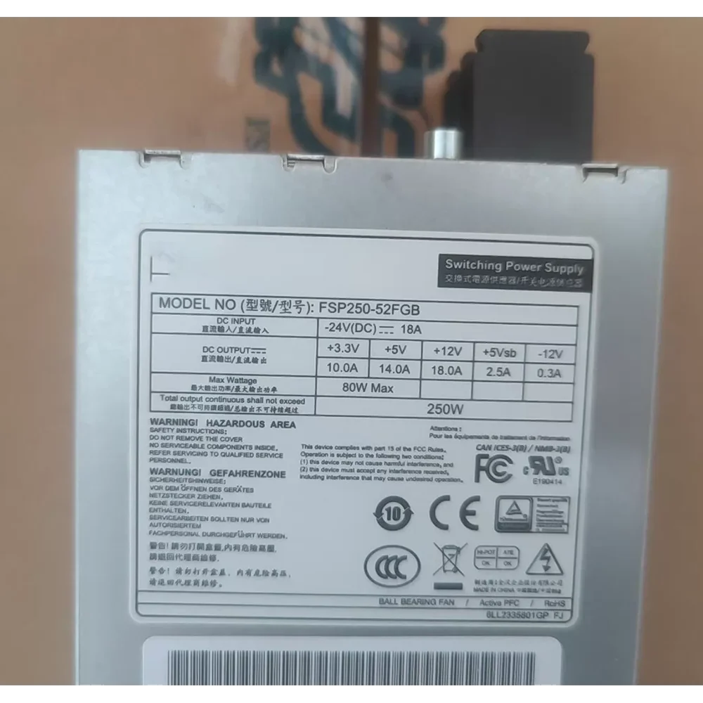 24V DC 입력 소형 1U FLEX 전원 공급 장치 모델 FSP250-52FGB