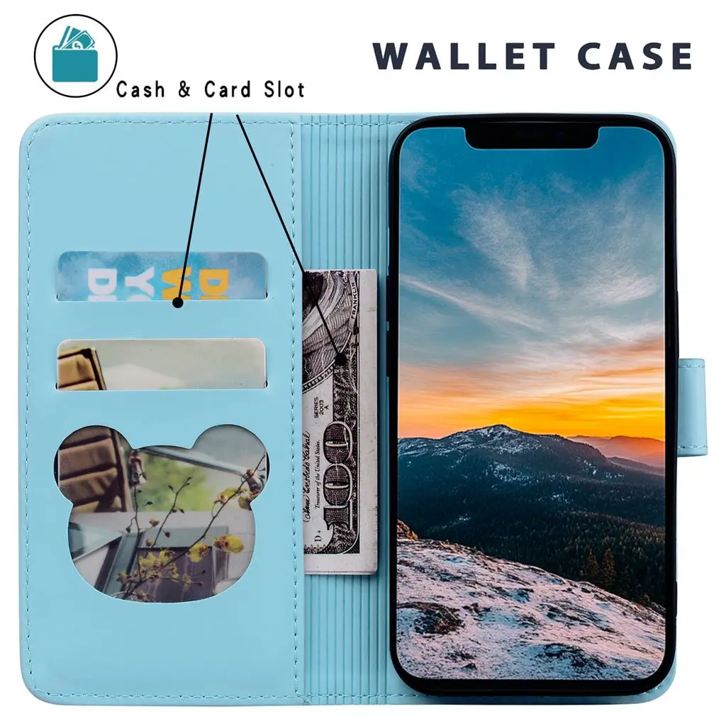 Kawaii Leather Wallet Flip Phone Case with Cover