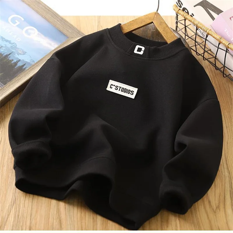 Boys Hoodies Sweatshirts Cotton Tops Outwear 2024 Orange Spring Autumn Kids Christmas Gift Teenagers Children's Clothing