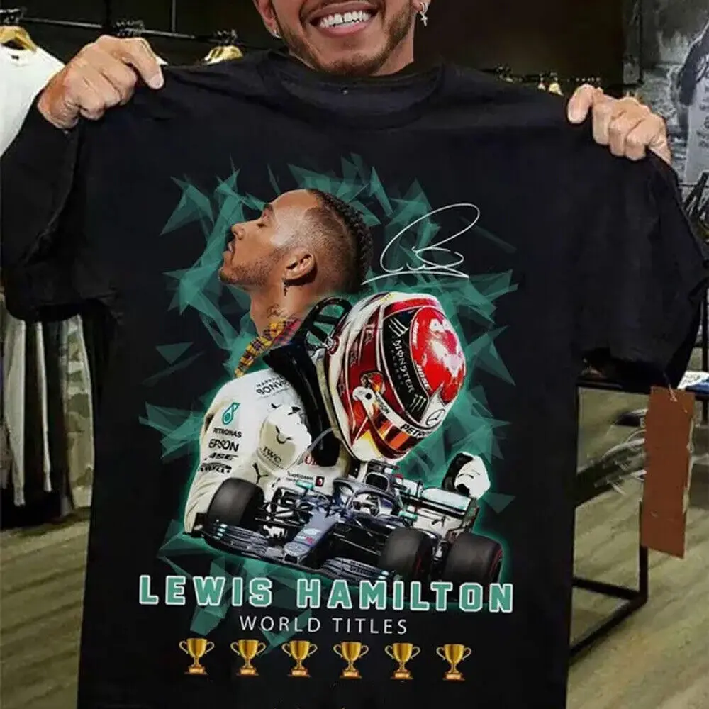 Rare Lewis Hamilton World Titoli Camicia Classic Black S-234Xl T-Shirt Thaeb02529