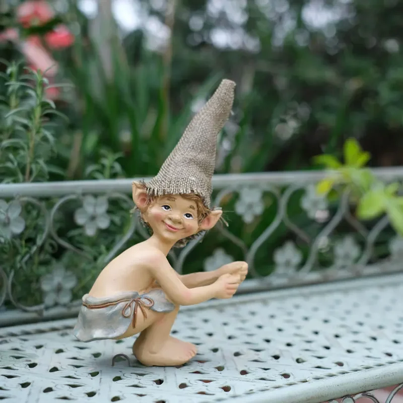 1 Pezzo Ornamento Nano Elfo Per Decorazione Da Giardino In Resina