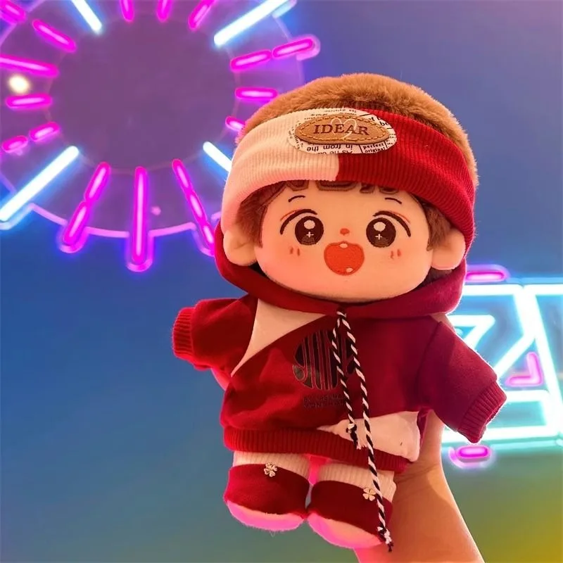 20cm baby clothes in stock, cool and casual sports set, cotton doll drawstring hoodie, doll accessories