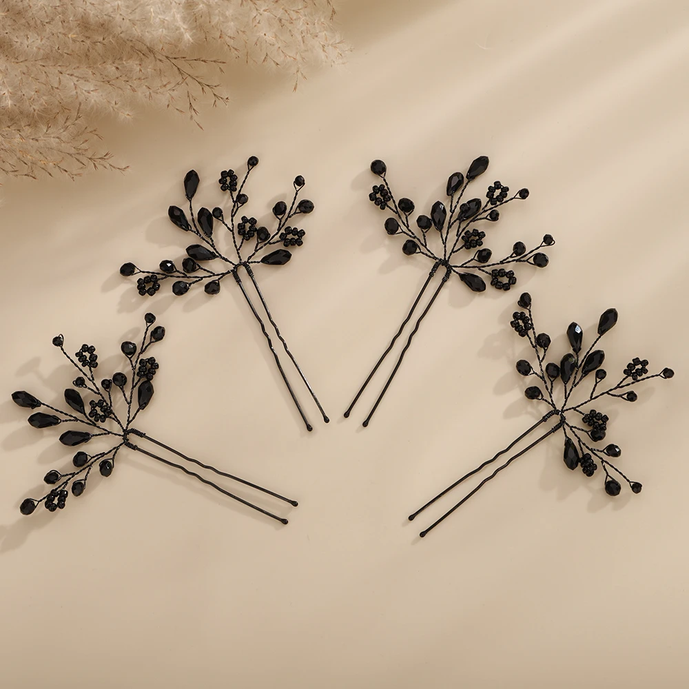Hair accessories, bridal hair accessories, bridal jewelry set, wedding head jewelry, hairpins, crystal headwear, women, bridesmaids headpieces 4PCS