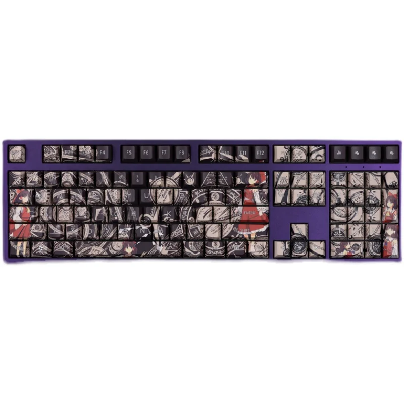 Teclas Touhou Projeto Anime Pbt Keycaps Cherry Perfil Keycaps para 61 87 104 108 Teclado Mecânico 108 - Imagem 6