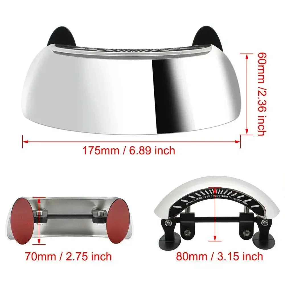 Motorcycle Front Gear Wind Wide-angle Rearview Mirror Large Field of View Blind Spot 180 Degree Reflective Reversing Mirror