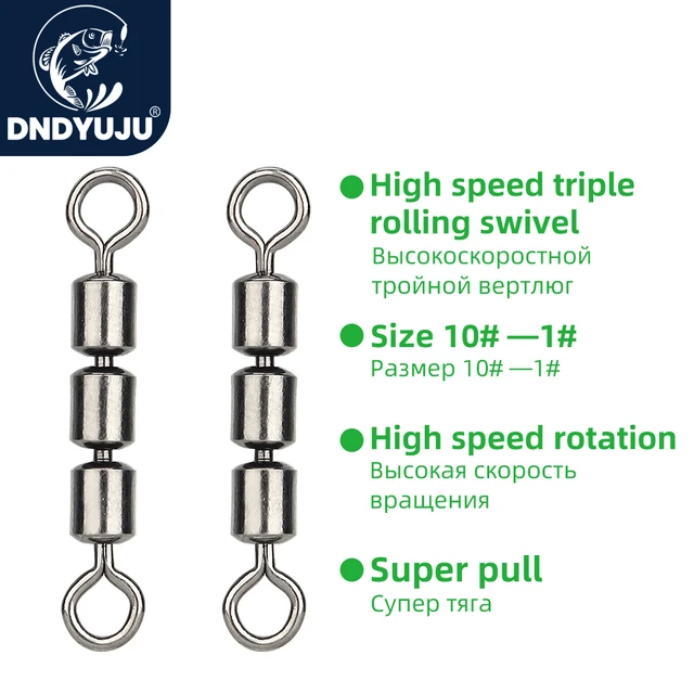 DNDYUJU 20pcs Fishing Swivels Spinning Bearing Rolling High Tensile Safe  Quick Connect Triple Lightweight Stainless Steel - AliExpress