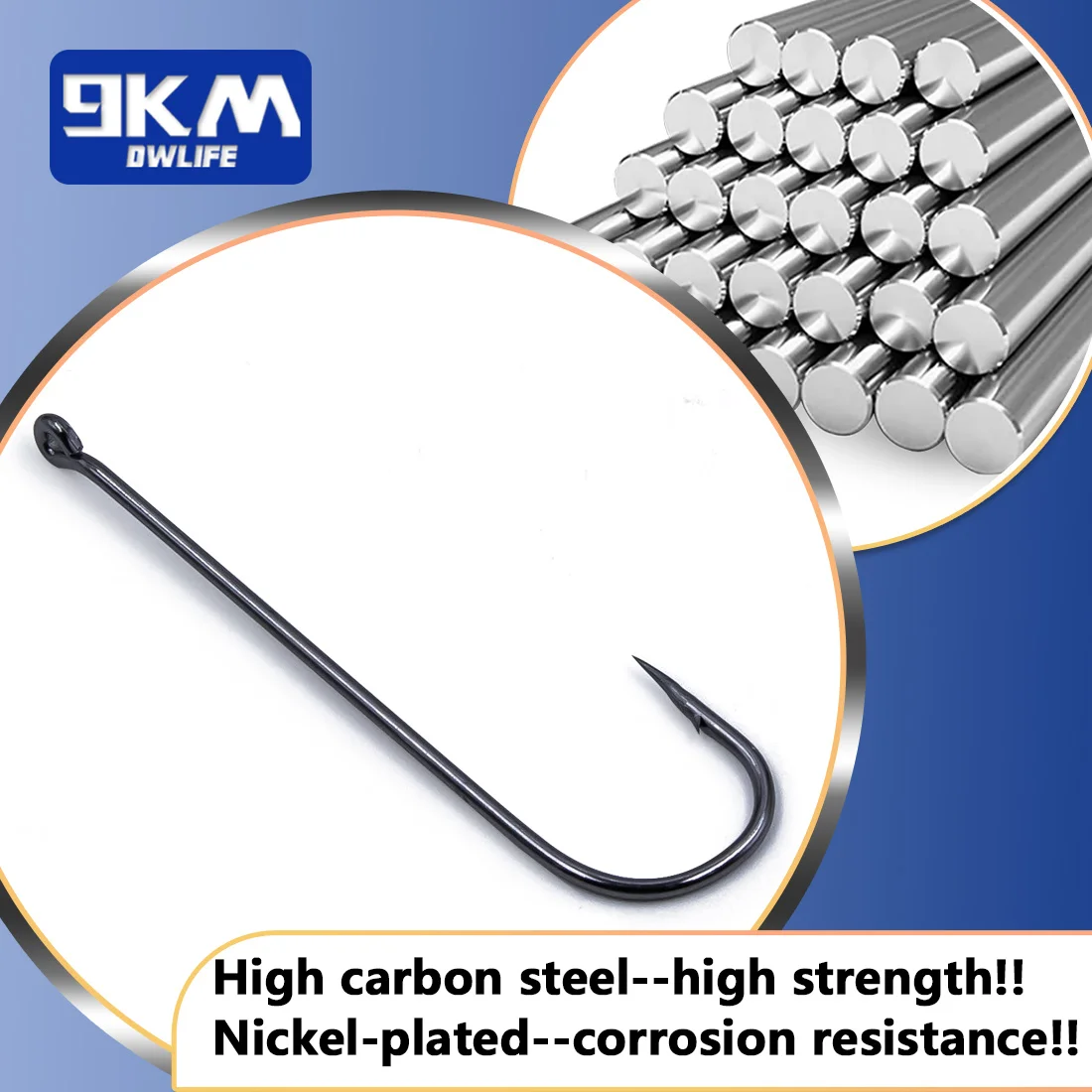 Fishing Hooks Long Shank Hooks Barbed Sea Aberdeen Hooks