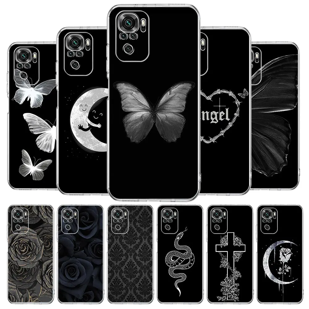 Gothic Black Lip Clear Soft Phone Case Cover