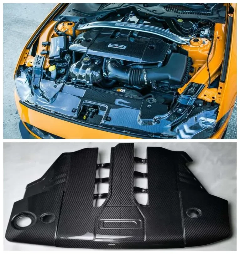

Для Ford Mustang 5,0 T 2018-2020 Высококачественная Модифицированная крышка капота двигателя из углеродного волокна крышка радиатора