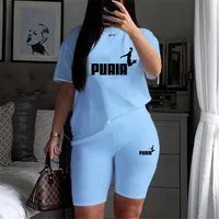 Nouvel ensemble décontracté de qualité pour femme, tenue d'été deux pièces 2026, survêtement pour femme, t-shirts à col rond et shorts, manches courtes, pour le quotidien, meilleures ventes 2