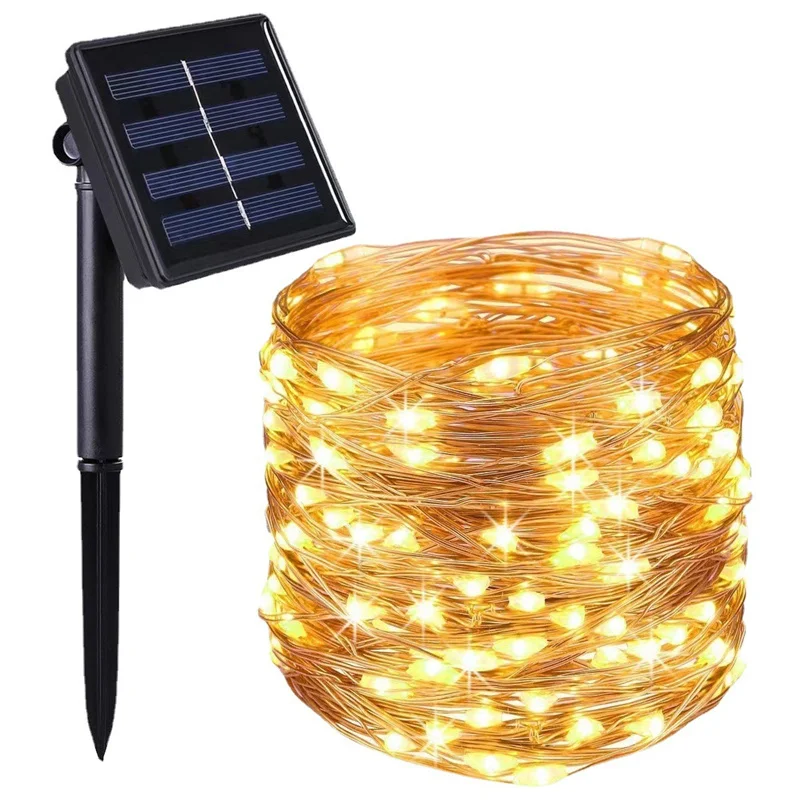 Solar-Powered Waterproof Fairy String Lights with 8 Lighting Modes