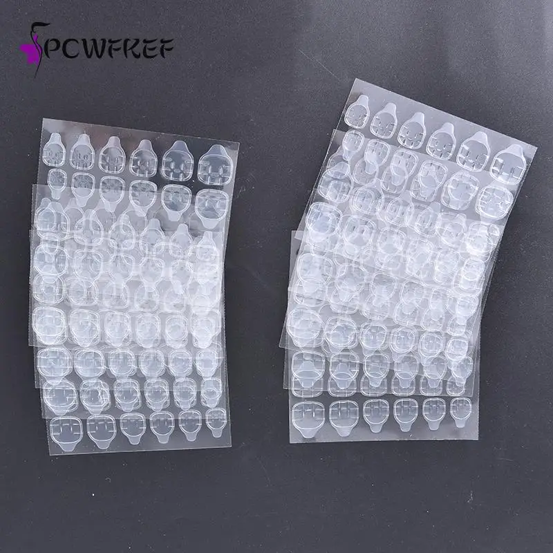 

10Sheet/pack False Nails Sticker Transparent Double-Side Adhesive Tapes Stickers Press On Fake Nail Tips Extension Stick Tools