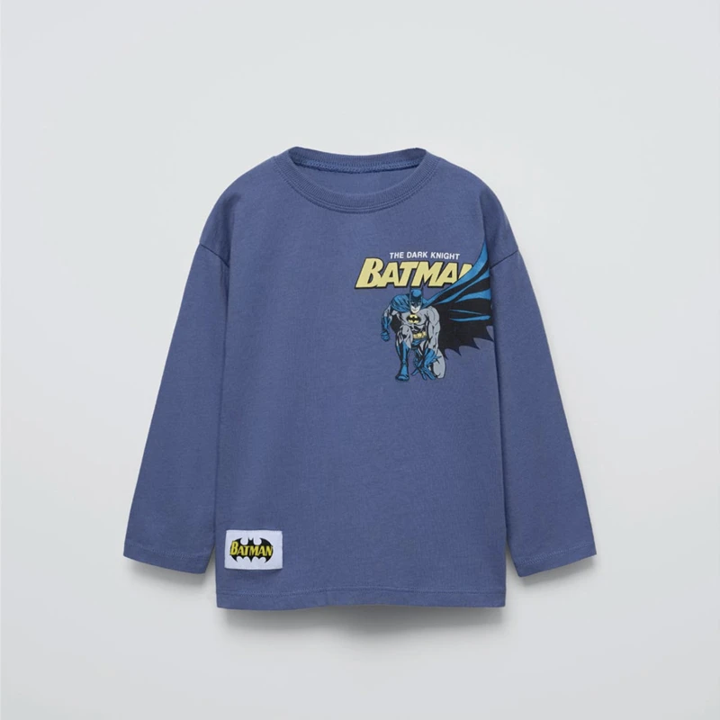 2025 Spring Wear Mickey Tees Boys Cartoon Printed Crewneck Tops Toddler Disney New Design T-shirt Clothes Simple Long Sleeve 3