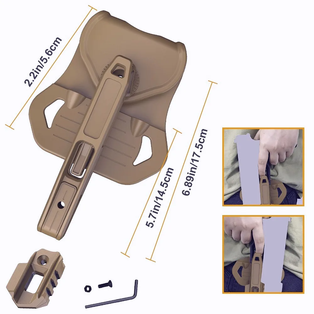 Fondina Tattica per Pistola, Fondina da Cintura per Airsoft e Caccia, Custodia per Pistola per Tutti i Modelli Double Stack 9mm/SW40/357, Accessori Airsoft - immagine 2