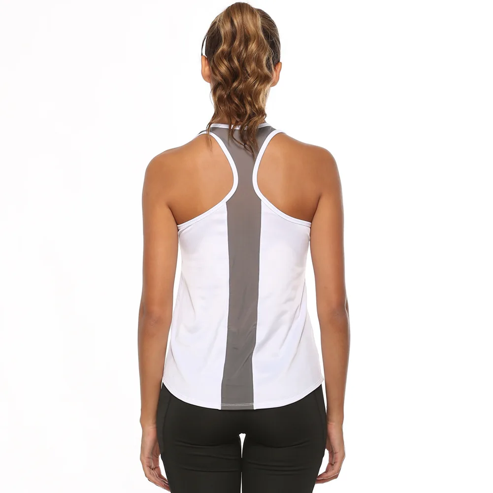 Women Yoga Shirts Tank Top Gym Sports Running Athletic Active Stretch Workout Vest Quick Drying Clothes Workout Top