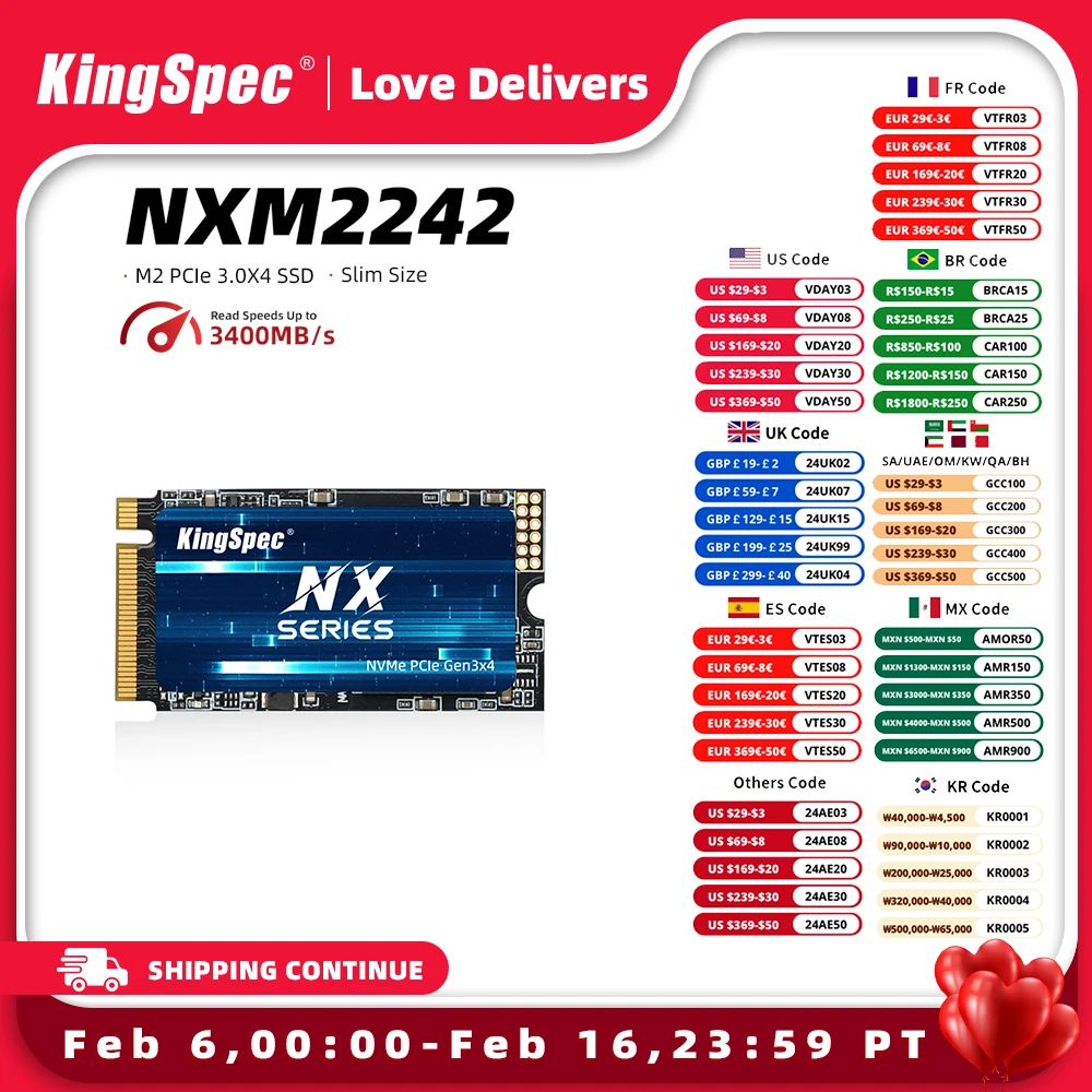 Kingspec M.2 Nvme Pcie 3.0 X4 Ssd 256Gb 1Tb 128Gb 512Gb Ssd M.2 2242 Pcie Disco Rigido Interno Unità A Stato Solido Per Laptop
