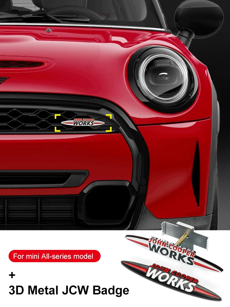 Autocollants D'Emblème De Voiture John Cooper Nous-Mêmes, Insigne De Calandre, Accessoires Pour Mini Cooper Jcw S F54 F55 F56 F60 R50 R53 R55 R56 R57 