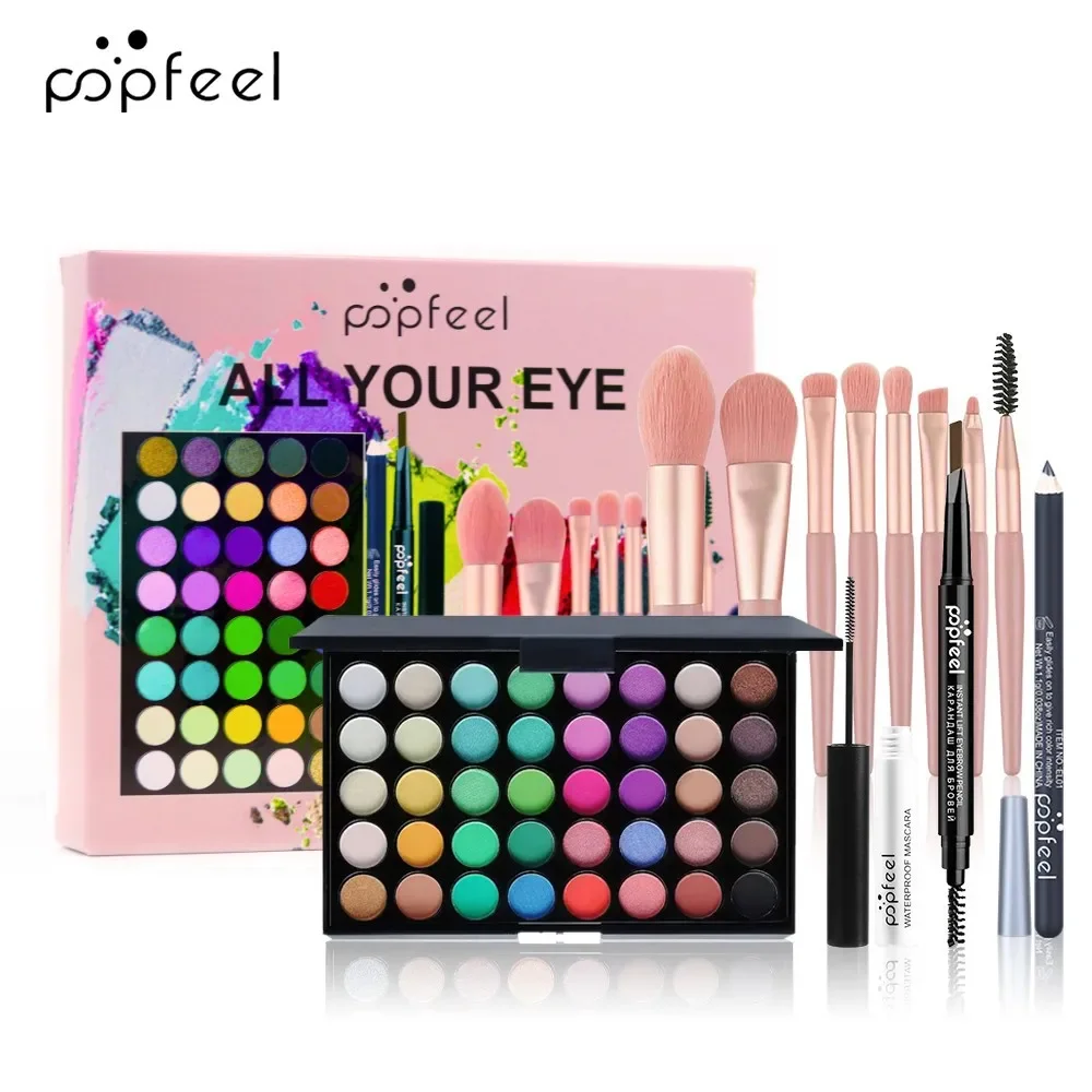 Make Up Set Eyeshadow Lipstick Eyebrow Concealer Powder Brush Complete Makeup Kit For Women Female Beginner Student Full Set 2