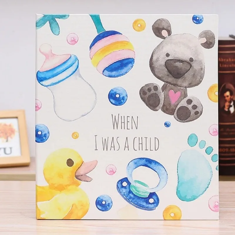 

12inch Leather Baby Infant Children Growth Record Book Diy Photo Albums This Newborn Paste Type Family Photo Wedding Craft Album