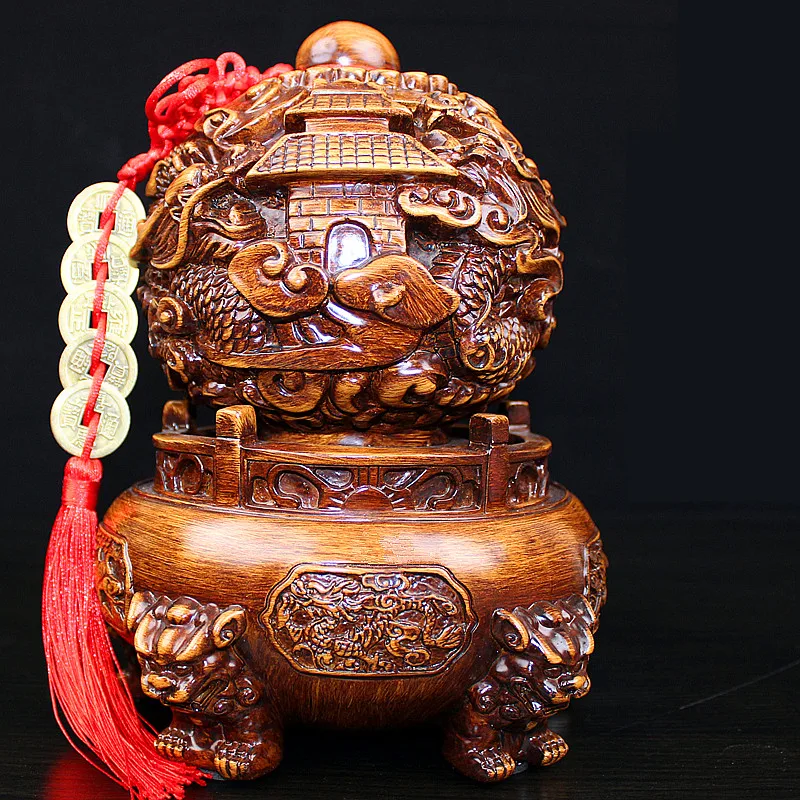 Home decoration accessories Feng Shui Dragon Pattern Cauldron Gift for ...