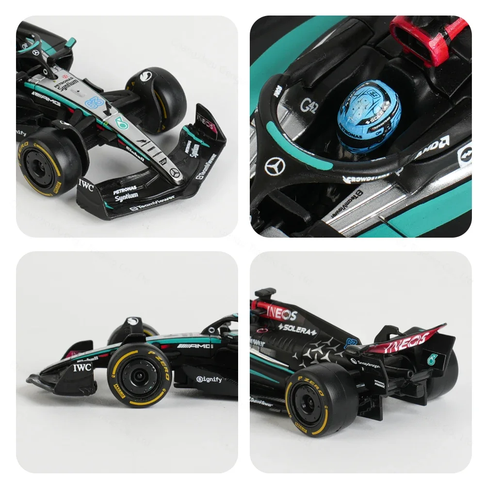 Bburago 1:43 2024 Mercedes AMG W15 E Performance Static Simulation Diecast Alloy Model F1 Racing Formula Car Acrylic Box 6
