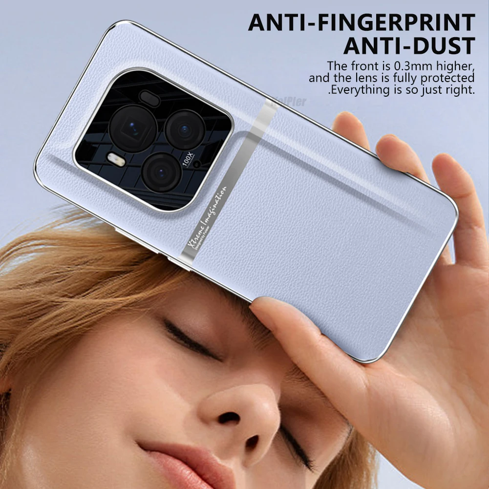 Leather Hard Shockproof Case with Lens Protection & Plating Finish