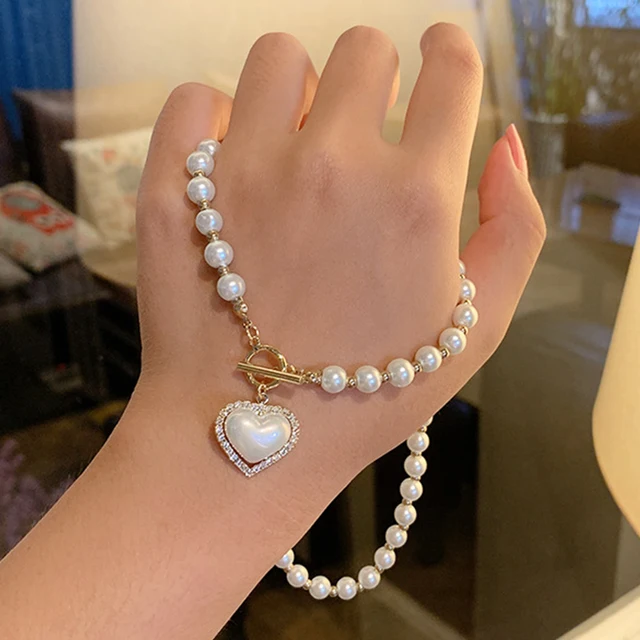 Korean Elegant Pearl Beads Necklace for Women Ladies Fashion