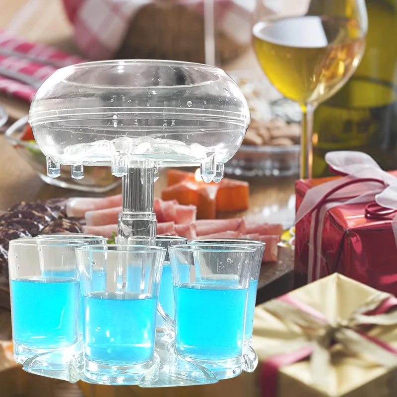 MEETOZ Distributeur de 6 verres à shot en acrylique - Distributeur de  boissons - Séparateur de liquide pour boissons, cocktails, bières - Pour  bars